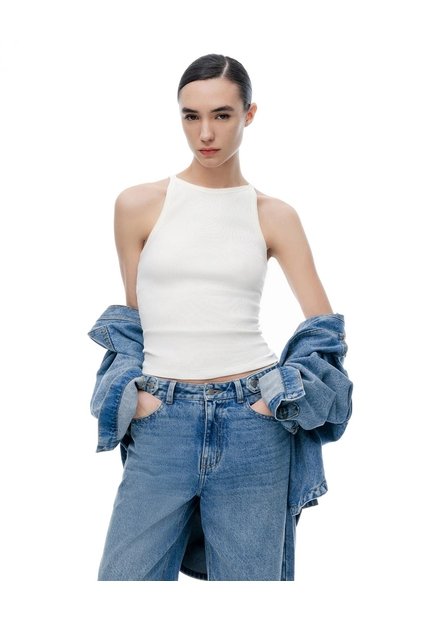 Camiseta Esqueleto Slim Blanco Mujer Blanco