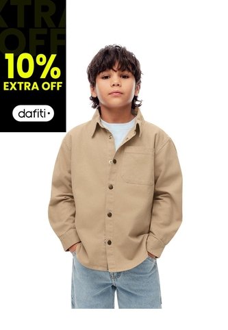 Camisa Regular Manga Larga Habana Niño Marron Gef