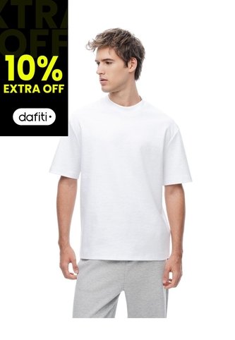 Camiseta Manga Corta Oversize Algodón Blanca Hombre Blanco Gef