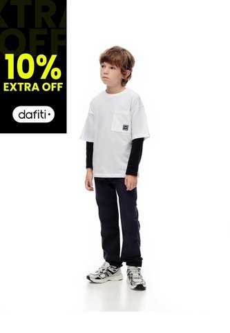 Jogger Regular Drill Azul Niño Azul Gef