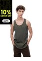 Camisilla Slim Algodón Verde Oliva Hombre Verde de Gef