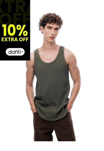 Camisilla Slim Algodón Verde Oliva Hombre Verde Gef