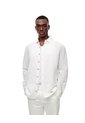 Camisa Manga Larga Regular Lino Blanca Hombre Blanco de Gef