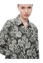 Camisa Manga Larga Holgada Estampada Mujer Verde de Gef
