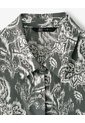 Camisa Manga Larga Holgada Estampada Mujer Verde de Gef