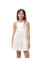 Vestido Corto Bloques Algodón Blanco Niña Blanco de Gef