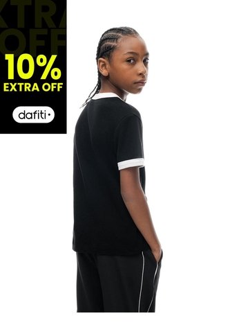 Camiseta Regular Manga Corta Negra Niño Negro Gef