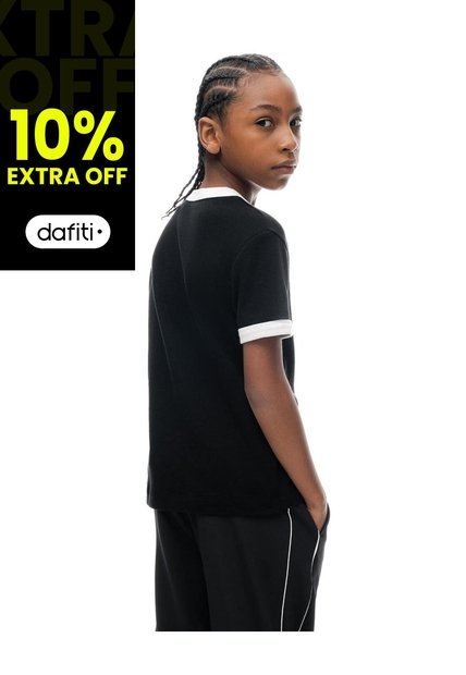 Camiseta Regular Manga Corta Negra Niño Negro