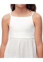 Vestido Corto Bloques Algodón Blanco Niña Blanco de Gef