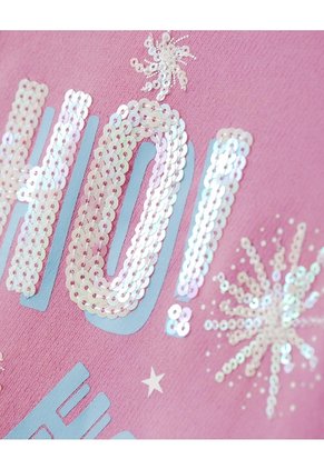 Buzo Regular Algodón Estampado Navidad Niña Rosa