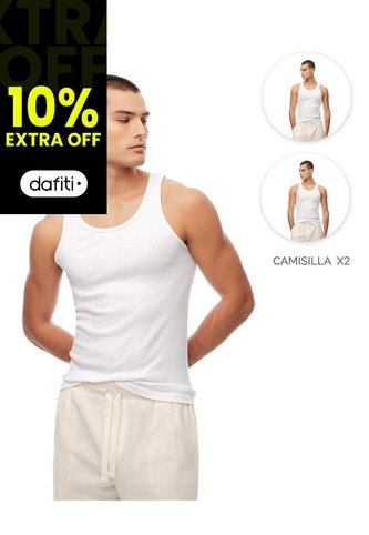 Camisilla Slim Algodón X2unds Blanca Hombre Blanco Gef