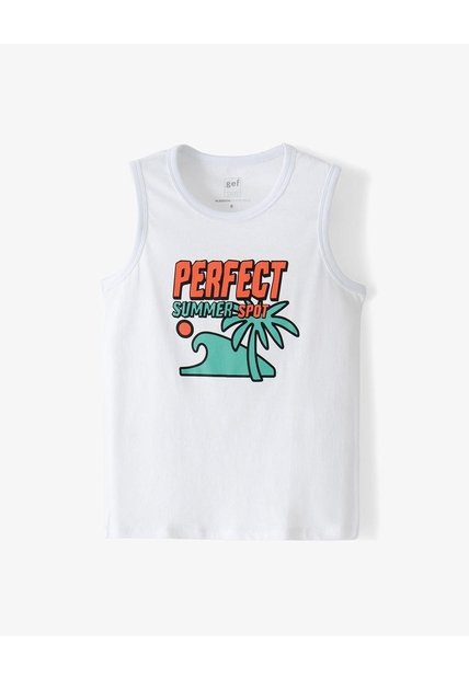 Camiseta Regular Blanca Niño Blanco