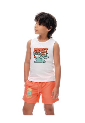 Camiseta Regular Blanca Niño Blanco