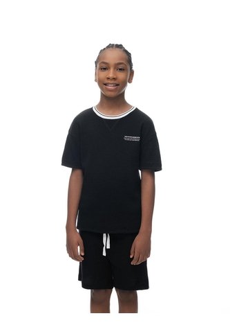 Camiseta Regular Manga Corta Negra Niño Negro Gef