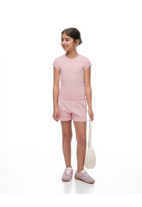 Camiseta Regular Rosada Niña Rosa