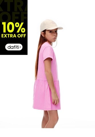 Vestido Corto Algodón Rosa Niña Rosa Gef