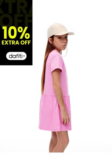 Vestido Corto Algodón Rosa Niña Rosa
