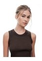 Camiseta Esqueleto Slim Rib Algodón Café Mujer Cafe de Gef