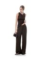 Camiseta Esqueleto Slim Rib Algodón Café Mujer Cafe de Gef