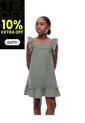Vestido Corto Algodón Verde Niña Verde de Gef