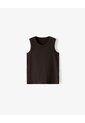 Camiseta Esqueleto Slim Rib Algodón Café Mujer Cafe de Gef