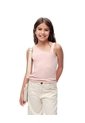Camiseta Asimétrica Slim Rib Algodón Rosada Niña Rosa de Gef