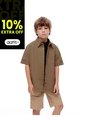 Camisa Manga Corta Regular Agodón Habana Niño Marron de Gef