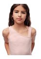 Camiseta Asimétrica Slim Rib Algodón Rosada Niña Rosa de Gef