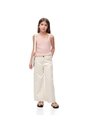 Camiseta Asimétrica Slim Rib Algodón Rosada Niña Rosa de Gef