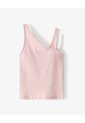 Camiseta Asimétrica Slim Rib Algodón Rosada Niña Rosa de Gef