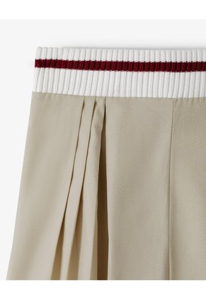 Falda Corta Con Pliegues Beige Niña Marron