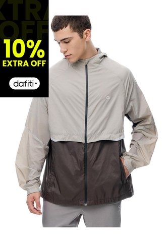 Chaqueta Regular Rompevientos Taupe Bloques Hombre Marron Gef