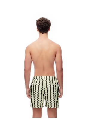 Pantaloneta De Baño Rayas Hombre Marron