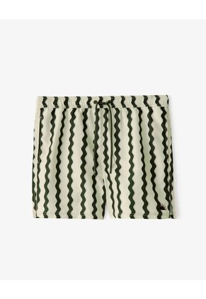 Pantaloneta De Baño Rayas Hombre Marron
