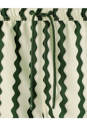 Pantaloneta De Baño Rayas Hombre Marron