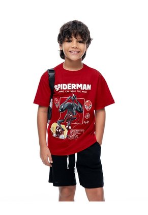 Camiseta Regular Spiderman Roja Niño Rojo