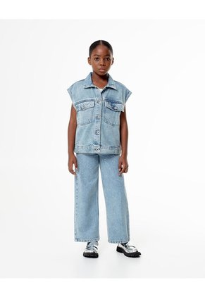 Chaleco Oversize Denim índigo Medio Niña Azul Oscuro