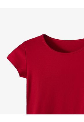 Camiseta Slim Algodón Roja Mujer Rojo