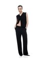 Pantalón Regular Tiro Medio Negro Mujer Negro de Gef