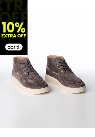 Zapato Caña Media Casual Tipo Gamuza Hombre Gris Gef