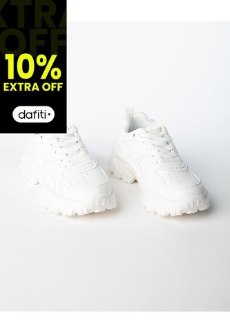 Tenis Tipo Chunky Blancos Niña Blanco Gef