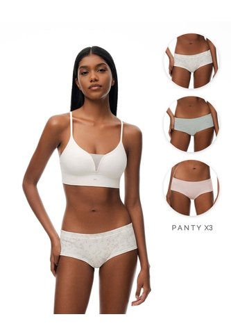 Panty Cachetero Algodón Tiro Medio X3unds Surtido Mujer Multicolor Gef