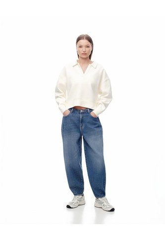 Jean Barrel Tiro Medio índigo Medio Mujer Azul Oscuro Gef