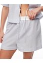Short Relax Tiro Alto Texturizado Azul Mujer Azul de Gef