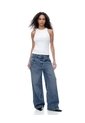 Camiseta Esqueleto Slim Rib Algodón Blanca Mujer Blanco de Gef