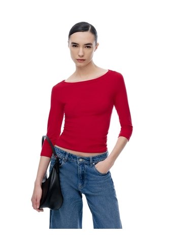 Camiseta Manga 3/4 Roja Mujer Rojo Gef