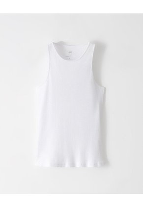 Camiseta Esqueleto Slim Rib Algodón Blanca Mujer Blanco