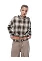 Chaqueta Oversize Cuadros Mujer Cafe de Gef