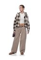 Chaqueta Oversize Cuadros Mujer Cafe de Gef