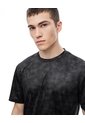 Camiseta Deportiva Control De Humedad Negra Estampada Hombre Negro de Gef